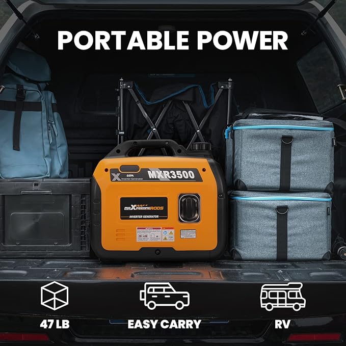 maXpeedingrods 3400 Watt Portable Inverter Generator Gas Powerd, Compact and Lightweight RV Ready Generator for Outdoor Camping, Home Backup