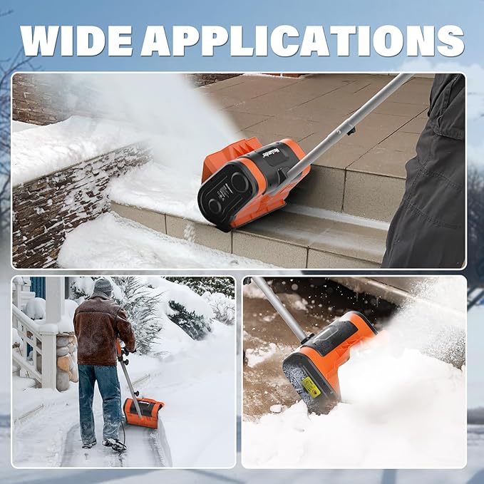 Maxlander Electric Snow Shovel, 11 inch 10Amp Corded Snow Shovel for Driveway, Electric Shovel for Snow Removal with Powerful Motor and Adjustable Handle, 300lbs/Min