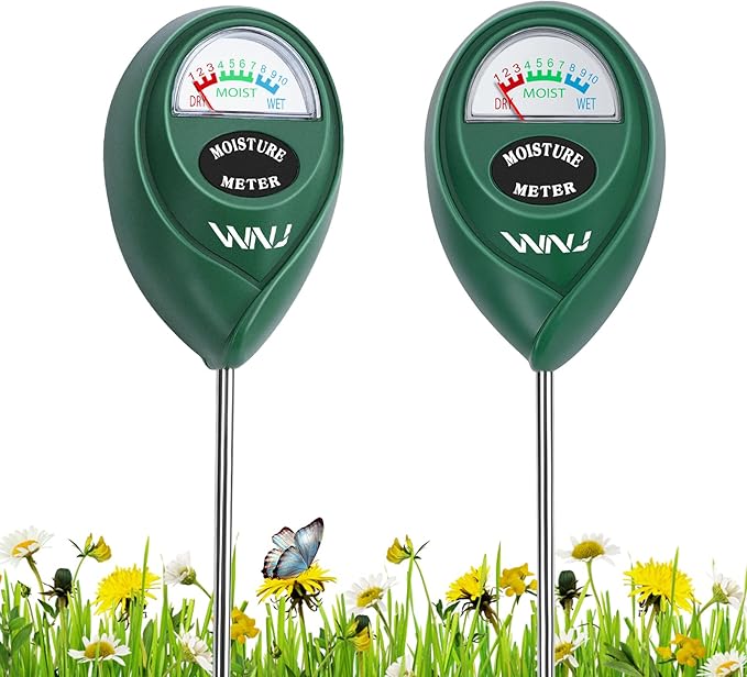 2 Pack Soil Moisture Meter, Plant Water Monitor, Lawn Moisture Meter,Soil Hygrometer Sensor for Gardening, Farming, Indoor and Outdoor Plants