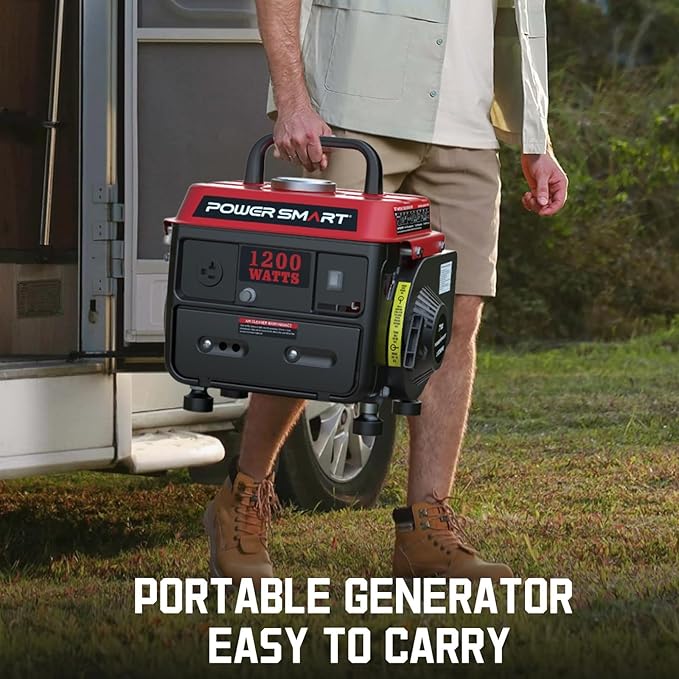 PowerSmart 1200W Gas Portable Generator,Small Generator for Home & Outdoor Use - EPA Compliant