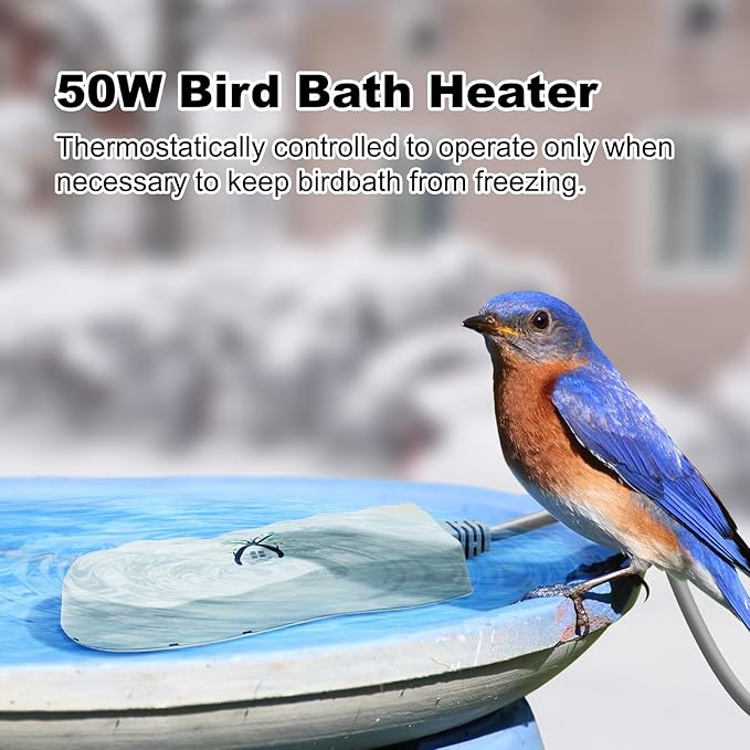Bird Bath Heater for Outdoors in Winter, Birdbaths Deicer with Thermostatically Controlled, Made of Heavy Duty Premium Cast Aluminum, Perfect for Patio Yard and Lawn Cream
