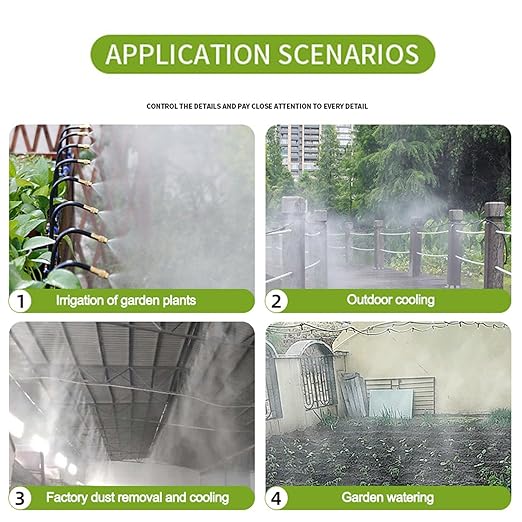 New drip Irrigation kit, Automatic Garden Watering System, Quick Connector and 360-degree Bending Dropper atomizing Copper Nozzle, Garden Plant Lawn Courtyard Watering System.(25spray nozzles)