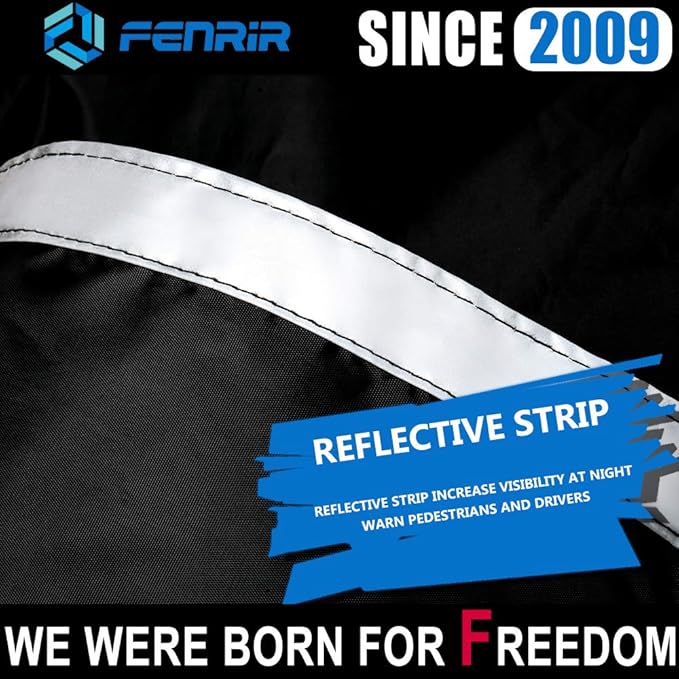 FENRIR 108" Motorcycle Cover Waterproof Outdoor Storage Exhaust Pipe Anti-Scalding Antenna Hole for Harley Davidson Touring Road Glide Ultra Limited Indian Roadmaster Pursuit Honda Gold Wing K1600GTL