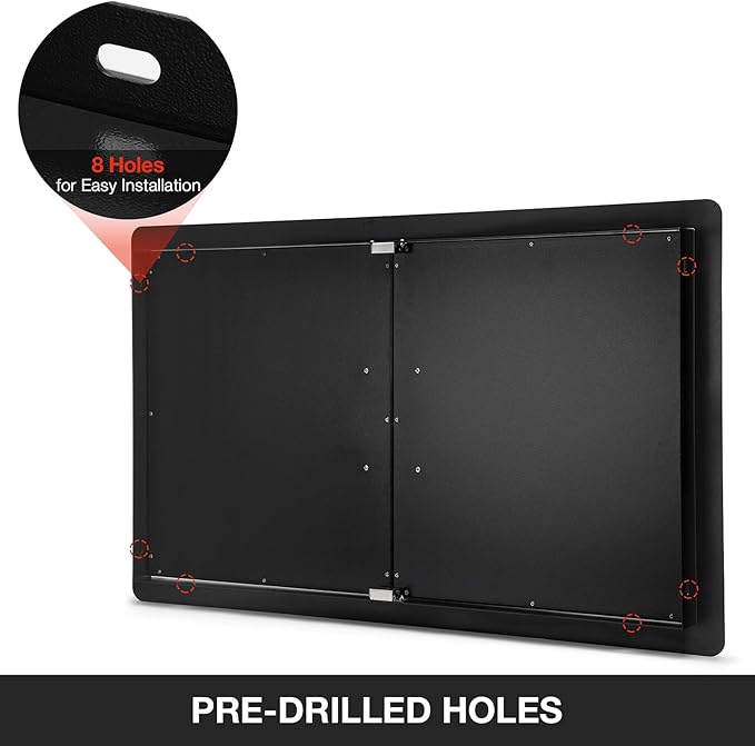 Stanbroil Outdoor Kitchen Doors 36W x 21H Inch BBQ Access Door - Wall Construction Vertical Double Door Flush Mount for Outdoor Kitchen Grilling Station or Commercial BBQ Island - Black