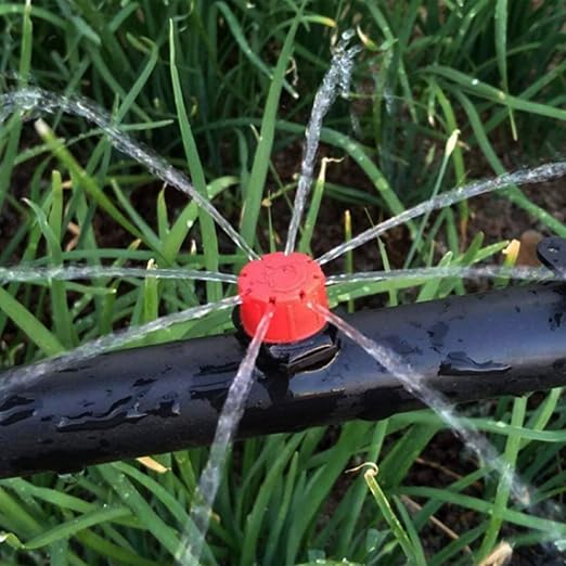 100 Pcs Adjustable Irrigation Drippers Sprinklers 1/4 Inch Emitter Dripper Micro Drip Irrigation Sprinklers for Watering System.