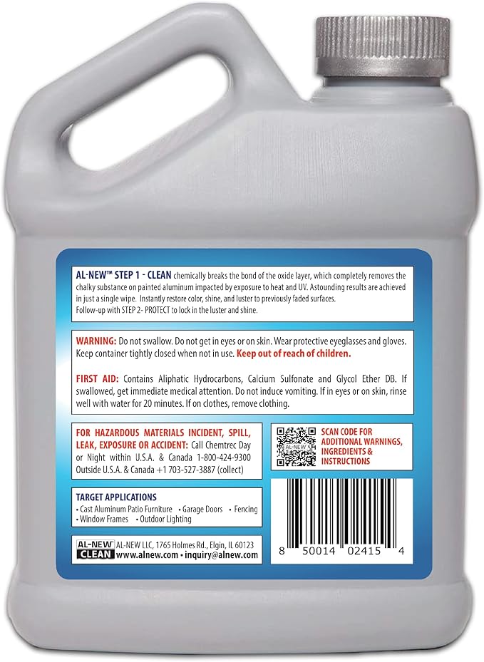 AL-NEW STEP 1 CLEAN | Cleaning Solution for Outdoor Patio Furniture, Garage Doors, Window Frames, Exterior Lights & Fencing (32 Ounce)