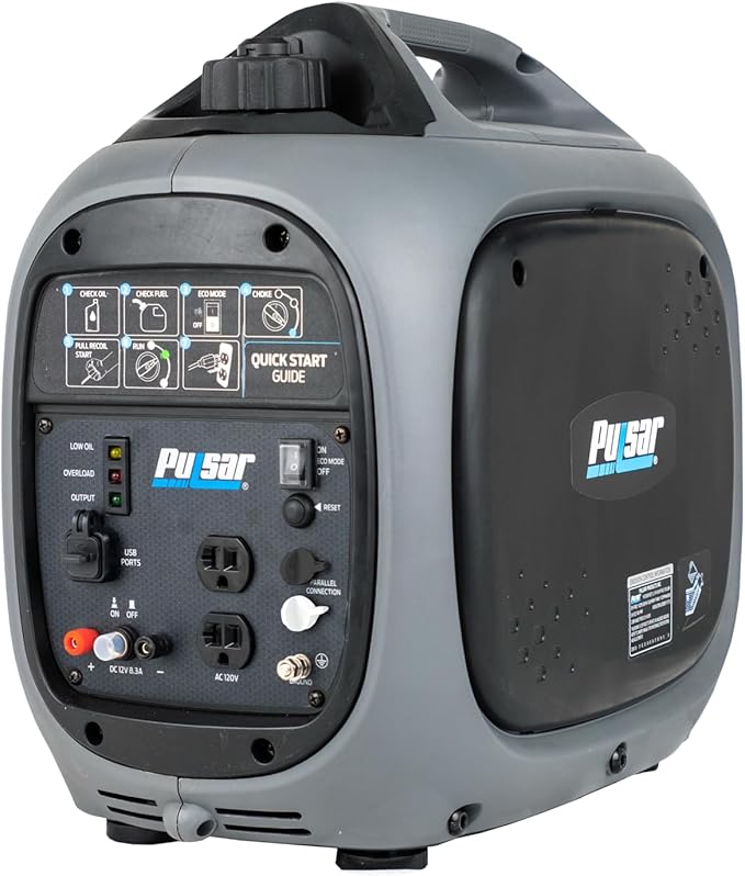 Pulsar 2,300W Portable Gas-Powered Quiet Inverter Generator for Home Emergency Backup, Parallel Capability, With USB Outlet, Long Run Time, GX230N