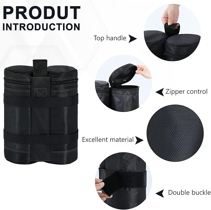 COOSHADE Canopy Tent Sand Bags Gazebo Weights Bags,4 Pack,Black,150LBS