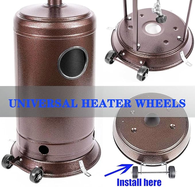 Universal Patio Heater Wheel Kit-Easy to Move/Install-Gas Patio Heater Replacement Universal Movable Wheel, Patio Heater Parts Outdoor Umbrella Gas Heater Wheel