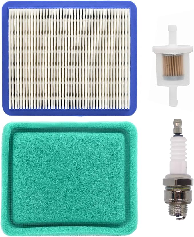 491588S 491588 399959 Filter for B&S 625e 675ex 725ex Troy-Bilt TB110 TB230 TB210 3.5-6.75 Gross HP Push Lawn Mower Pre Filter Fuel Spark Plug