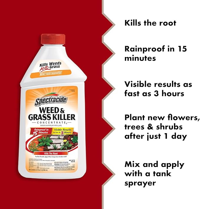 Spectracide Weed And Grass Killer Concentrate 32 Ounces, Use On Patios, Walkways And Driveways
