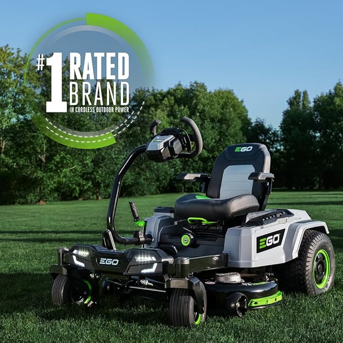EGO Power+ Electric Riding Lawn Mower, 42" Deck with Zero Turn Radius, Includes (4) 56V 12.0Ah Batteries and Charger - ZT4205S