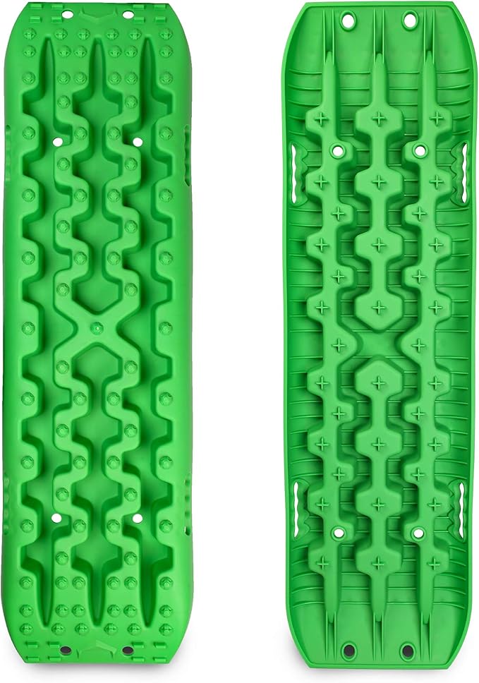 X-BULL New Recovery Traction Tracks Sand Mud Snow Track Tire Ladder 4WD (Green,3gen), Bag+Hardware+Tracks