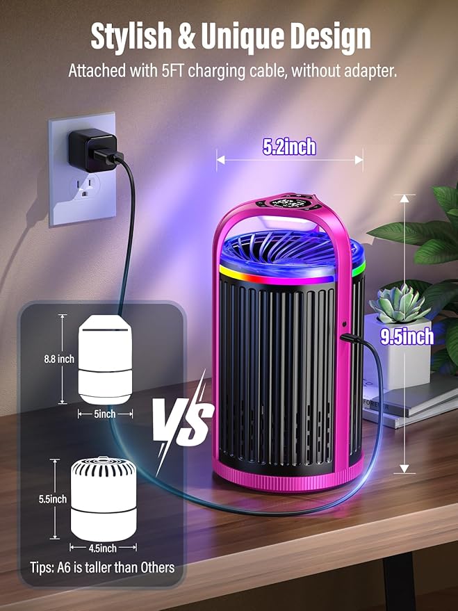 Fruit Fly Traps for Indoors, Smart Fly Trap Indoor Bug Zapper Gnat Traps for House Indoor Plant, Pest Control with 10PCS Refills - Purple