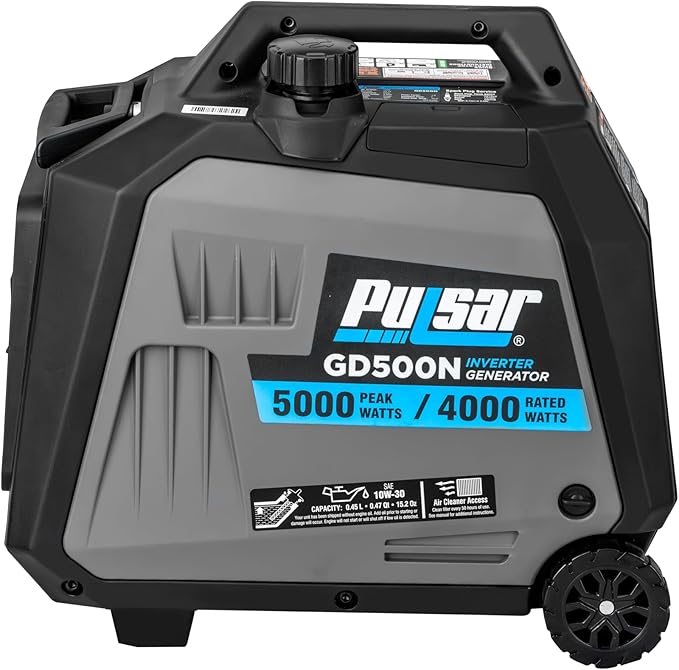 Pulsar Products GD500N, 5000W Portable super-quiet Inverter Generator, RV-Ready, CARB Compliant