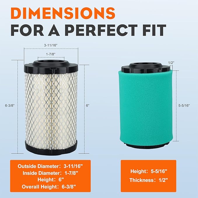 Hipa 32 083 13-S Air Filter Tune Up Kit for Kohler 7000 Series Pro Kohler KT725 KT735 KT740 KT745 EKT740-EKT750 22HP-26HP Engine Lawn Mower W 52 050 02 Oil Filter Fuel Filter Parts
