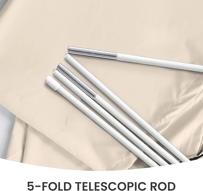 Patio Cantilever Umbrella Cover Outdoor Offset umbrellas Covers with Zipper and Rod UV Resistant Waterproof for Pool Deck Garden, Beige