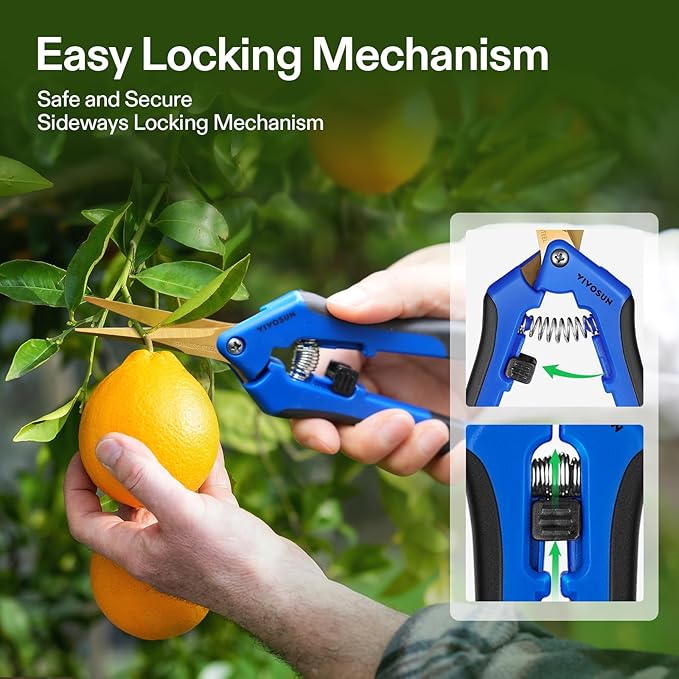VIVOSUN 3-Pack 6.5 Inch Gardening Scissors Hand Pruner Pruning Shear with Titanium Coated Curved Precision Blades