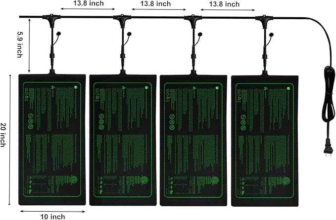4in1 Seedling Heat Mat,Warm Hydroponic Heating Pad for Indoor Seed Starting,Brewing and Greenhouses,Durable Waterproof Germination Station Heat Mat (20" x 10"- Heat Mat)