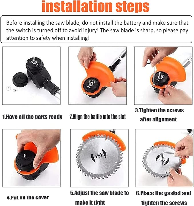 Replacement Blades,Electric Battery Powered Weed Wacker Attachments,Brush Cutter Trimmer Head,3 Kinds of Adjustable Blades,Garden Trimmer Accessories