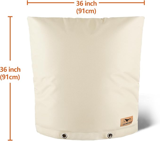 Backflow Preventer Insulation Cover - Water Pipe Insulation Sprinkler Cover for Outside - Insulated Backflow Cover Pouch for Irrigation Back Flow Valve in Winter or Sun Exposure (36" W x 36" H, Sand)