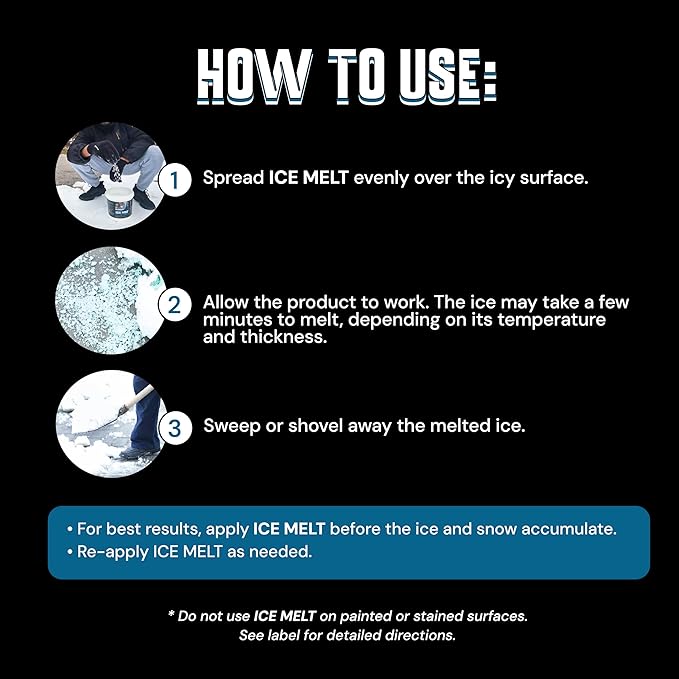 AquaDoc Ice Melt Safe for Concrete - Snow Salt & Rock Salt for Snow, Calcium Chloride Ice Melt for Driveway & Sidewalk Effective at -25°F, 10 Pounds