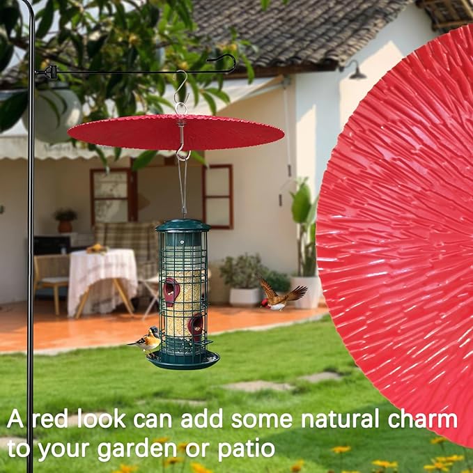 13" Bird Feeder Baffle, Metal Hummingbird Feeder Rain Guard, Metal Hanging Baffle Weather Guard Cover for Outside