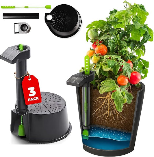 Garden Kit (3PK) self-Watering sub-irrigated Planter Insert. Turn Any Bucket into a self-Watering Container Garden. Create an Indoor or Outdoor, Space Saving and Portable Garden in Minutes.