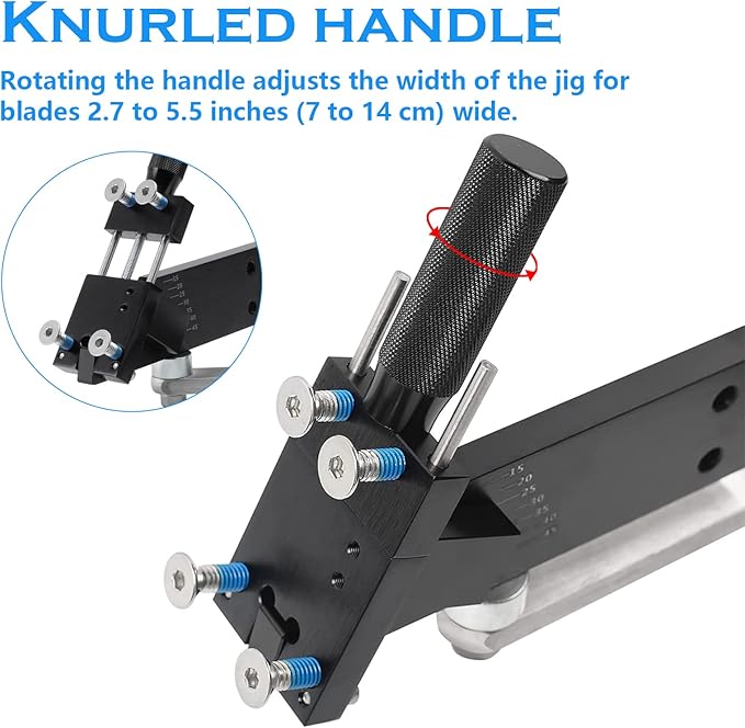 Lawn Mower Blade Sharpener Sharpener Model 5005 15°-45° Adjustable for Straight and Standard Lawn Mower Blades with Blade Balancer Black