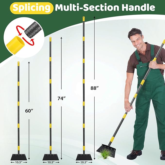 Separate Manual Weeder,Detachable Garden Flat Shovel Scraper, 2 Spades,60 Inch Long Multifunctional Garden Cleaning Shovel, Heavy Duty Floor Scraper,Metal Weeding Scraper for Edging, Snow Ice Removal