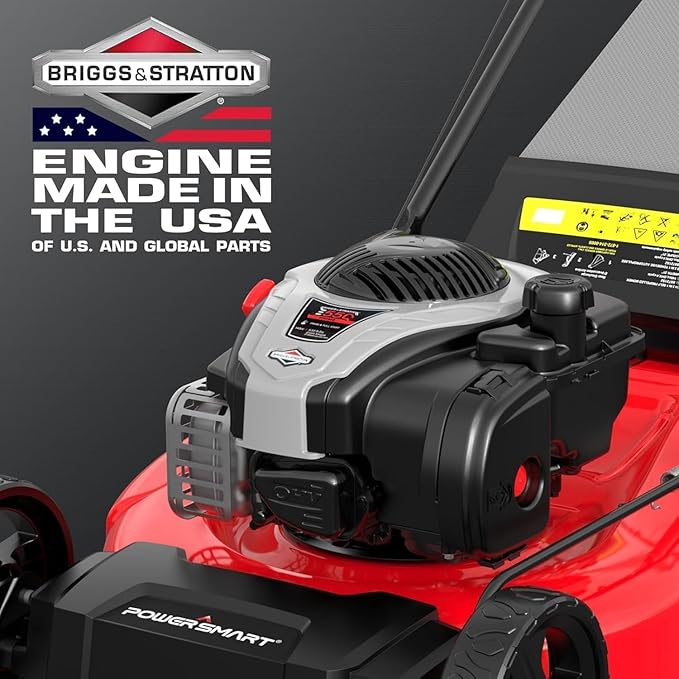 PowerSmart 21-Inch Gas Lawn Mower with B&S Engine, 3-in-1 (Bag/Mulch/Rear Discharge), Self-Propelled, 6 Cutting Heights, Durable Steel Deck, Rear-Wheel Drive