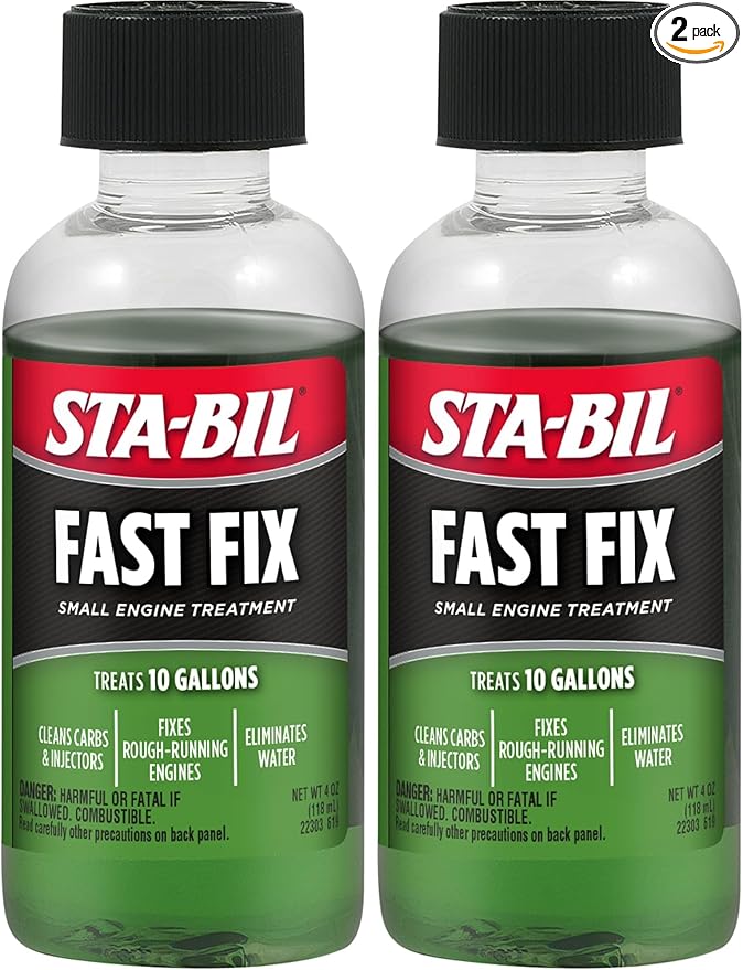 STA-BIL Fast Fix Small Engine Treatment - Cleans Carbs and Injectors - Fixes Rough Running Engines - Eliminates Water - Treats 10 Gallons, 4 fl. oz. (22303) (Pack of 2)