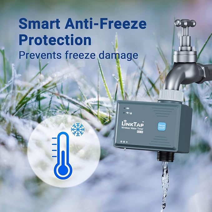 LinkTap G1S Wireless Water Timer & Gateway - Smart Sprinkler Timer with App, Remote Irrigation for Garden, Weather Aware, Greater Range than WiFi, Manual Control & Digital Lockout, 2 Year Battery Life
