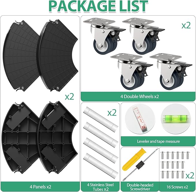 VANCASTLE Plant Caddy with Lockable Wheels Heavy Duty 450lbs Capacity, 15-22 Inch Adjustable Plant Stand with Wheels Rolling base, Plant Dolly for Flower Pot Mover Indoor Outdoor, Black, 2 Pack