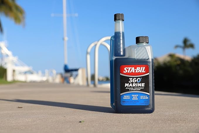 STA-BIL 360 Marine Ethanol Treatment & Fuel Stabilizer - Prevents Rust and Corrosion, Helps Clean Fuel System For Improved In-Season Performance, Treats Up To 320 Gallons, 32oz (22240) , Blue