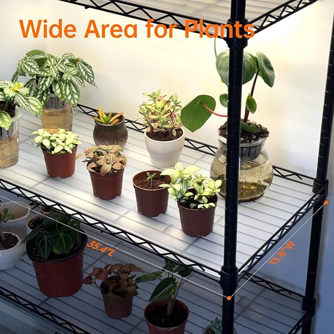 Indoor Greenhouse with Grow Light, Plant Stand with 3 Pack Full Spectrum Plant Lights , 3 color modes, Plant Shelf with Tent for Indoor Plant, Seed Starting, Seed Tray, 35.4"x13.8"x59"