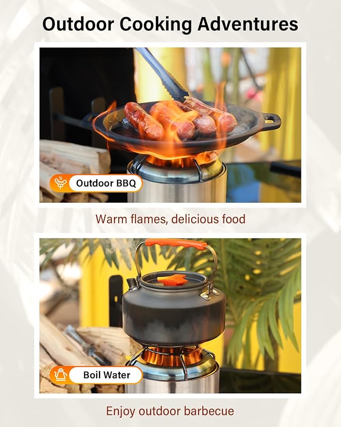 YEFU Smokeless Tabletop Fire Pit, Indoor Outdoor Table Top Firepit Fueled by Wood Pellet, Portable Mini Stove with Bag & Rack & Fireproof Mat, 5.5 in