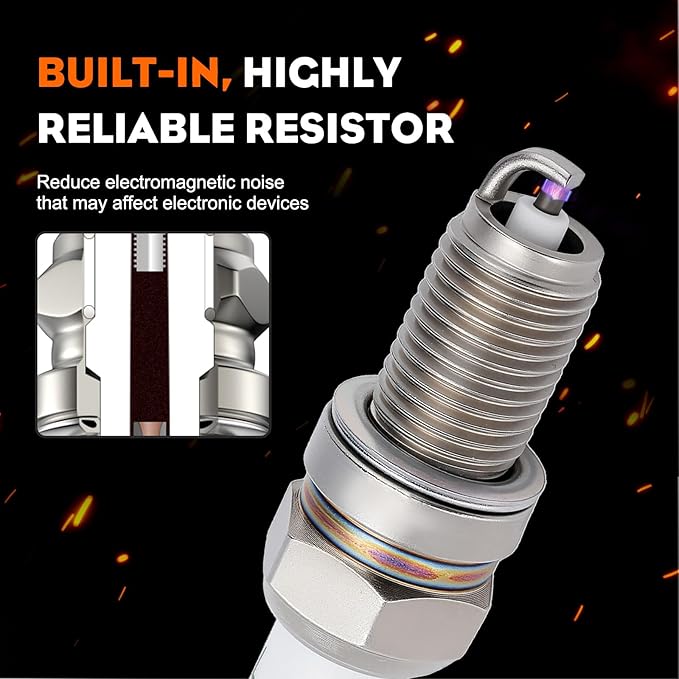 Hipa 14 132 11-S DCPR6E Spark Plug for Kohler XT650 XT675 XT775 XT800 RH255 RH265 XTX650 XTX675 XTX775 Lawn Mower Tractor Pack-of-2