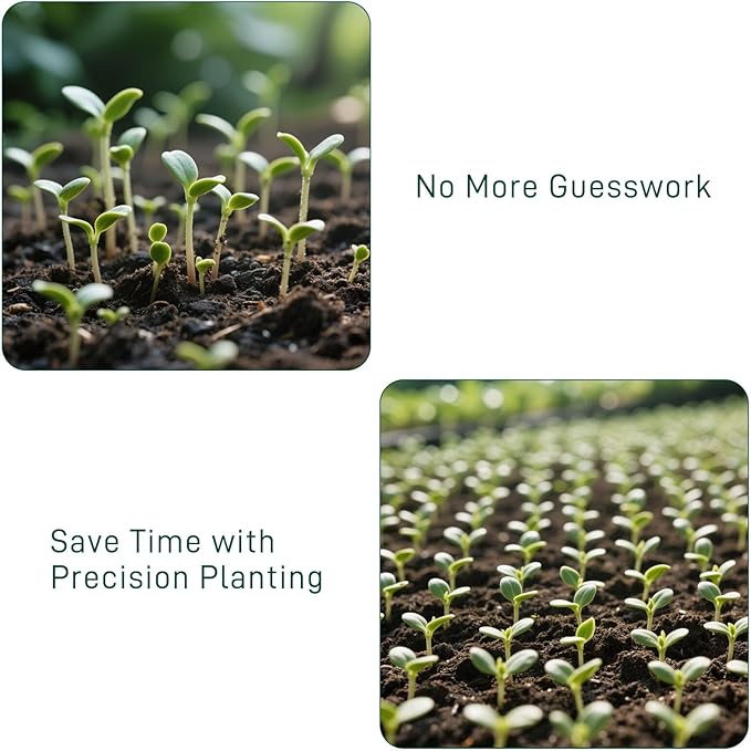 Seed Spreader Tool - 12-Hole Adjustable Seed Planter with Ergonomic Handle, Lightweight PP Soil Digger for Vegetables, Flowers, Lawns, Raised Beds (190g)