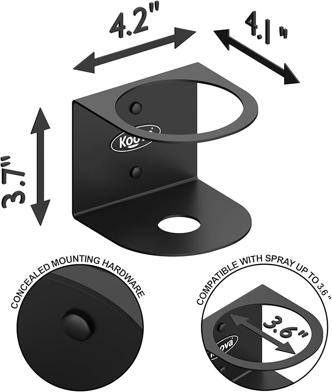 Koova All-Purpose Spray Bottle Holder | Easy Install Wall Mount - Hardware Included | Heavy-Duty Powder Coated Steel Storage Rack for Garage And Home | Craft Workspace Paint Bottle Organizer USA Made