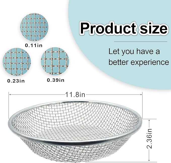 3PCS Soil Sifter for Gardening, Rock Sifter for 5gallon,Compost Sifter Dirt Sifter,Captures Dirt Rocks Sawdust