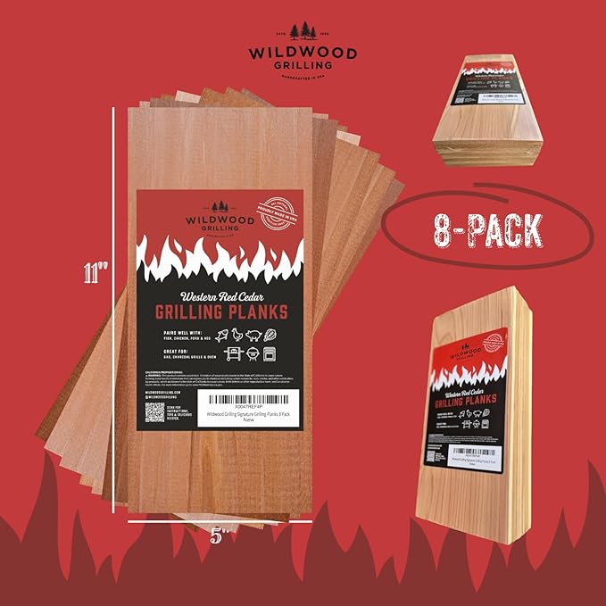 Wildwood Grilling Signature Cedar Grilling Planks - 5x11 (8-Pack)