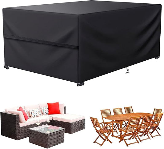 LCOGD Patio Furniture Cover,Outdoor Furniture Covers Waterproof General Purpose, Outdoor Sofa Sets Covers Heavy Duty Windproof Anti-UV135.5”Lx83”Wx30”H
