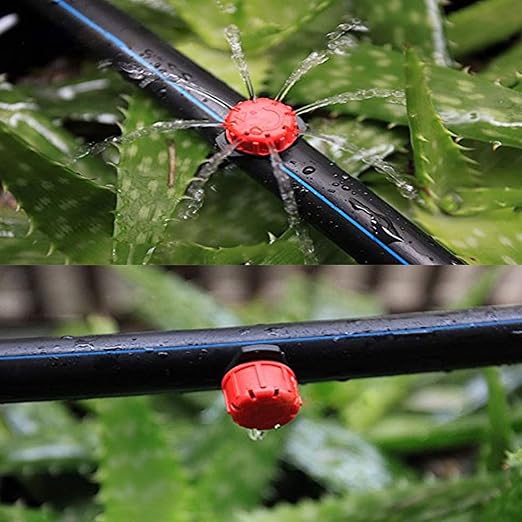 100 Pcs Adjustable Irrigation Drippers Sprinklers 1/4 Inch Emitter Dripper Micro Drip Irrigation Sprinklers for Watering System.