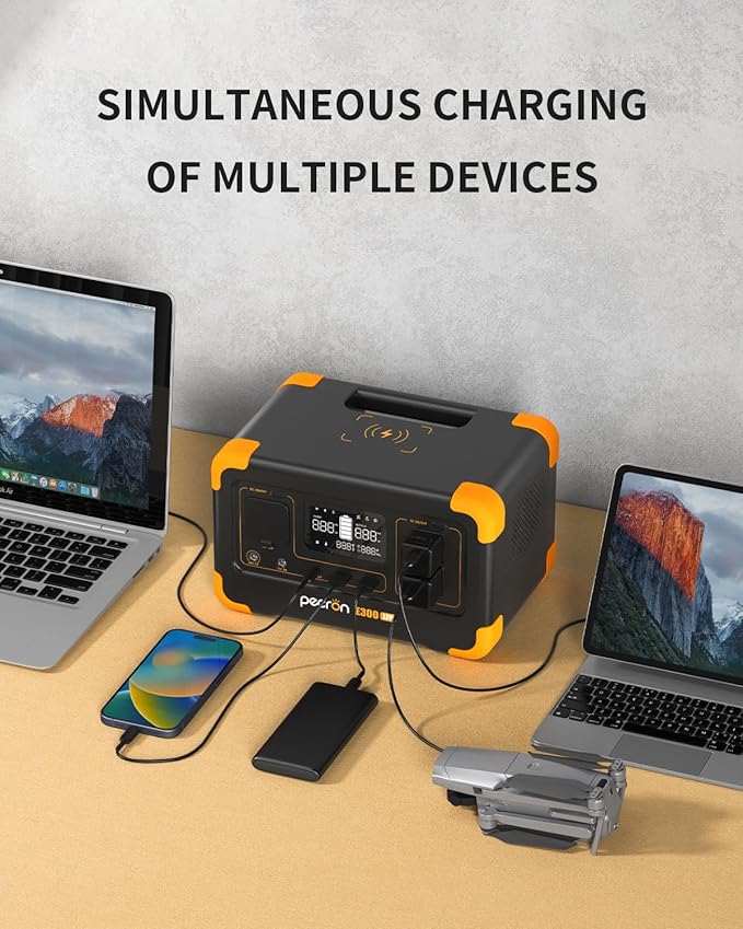 PECRON E300LFP 288Wh Solar Generator with 100W Solar Panel, 600W Portable Power Station LiFePO4 Battery, Fast Charge Battery for Home, Outdoor, Off-Grid Living, RV, Emergency