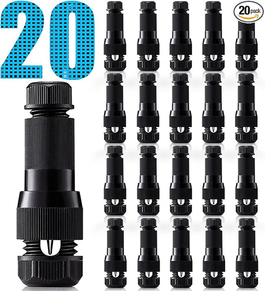 SUNVIE Low Voltage Fastlock Wire Connectors for Landscape Lighting Path Lights 12-14 Gauge Cable Connector Work with Malibu Paradise Moonrays and Other Outdoor Lighting Brands (20 Pack)