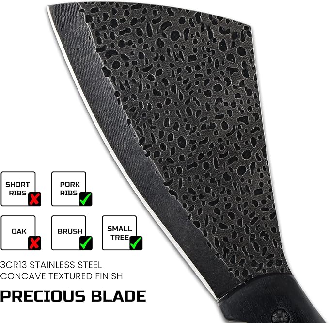 11 Inch Hatchet with Sheath, Small Compact Machete Axes, Fixed Blade Full Tang Camping Tactical Knife for Woodworking, Garden Machete Axe with Sheath for Bushcraft Yards Bushes Wood, A2BK