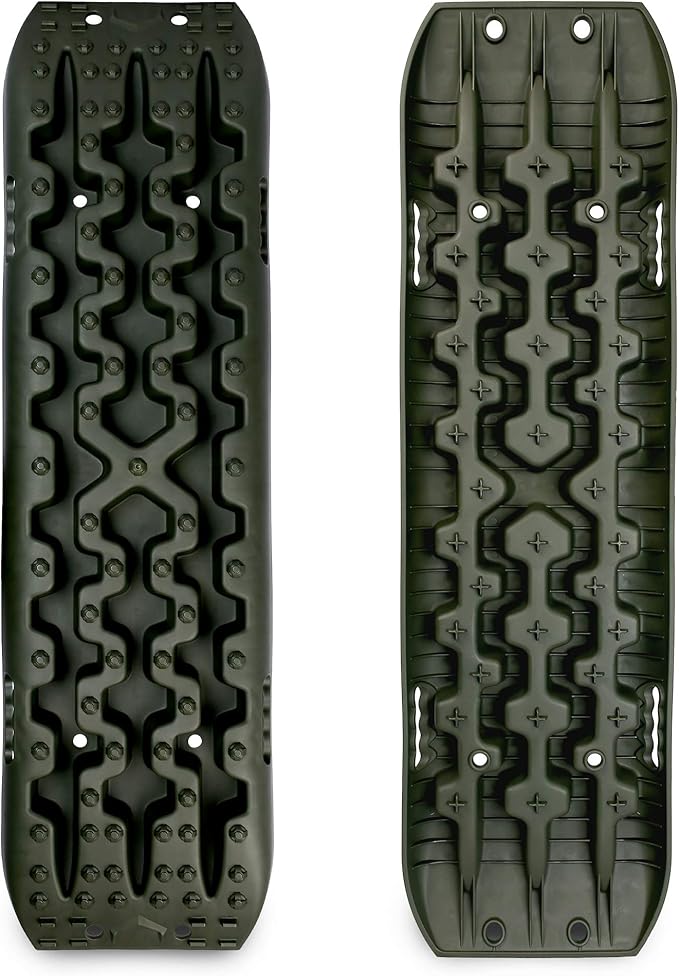 X-BULL New Recovery Traction Tracks Sand Mud Snow Track Tire Ladder 4WD (Olive,3gen),Bag+Hardware+Tracks