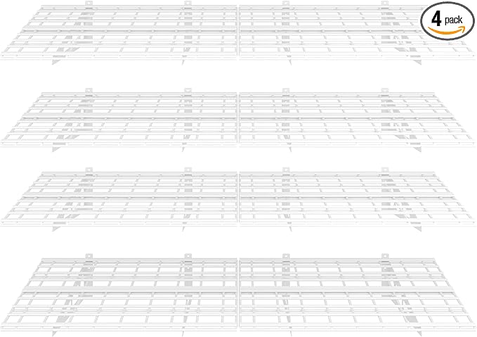 FLEXIMOUNTS 4-Pack 24-inch-by-72-inch Wall Shelf Garage Storage Rack Wall Mounted Floating Shelves 2x6 ft,White
