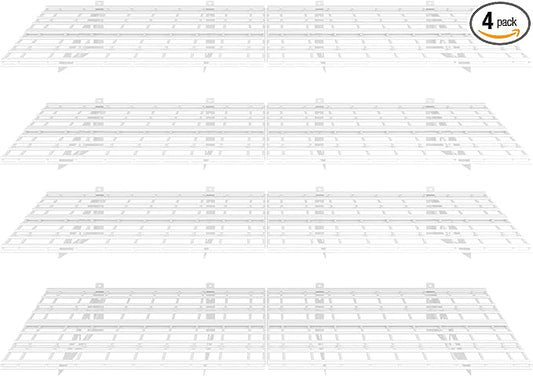 FLEXIMOUNTS 4-Pack 24-inch-by-72-inch Wall Shelf Garage Storage Rack Wall Mounted Floating Shelves 2x6 ft,White
